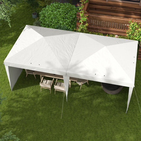 Rootz Folding Pavilion Tent - Outdoor Event Canopy - Height Adjustable Tent - UV Protection - 585cm x 295cm x 275cm
