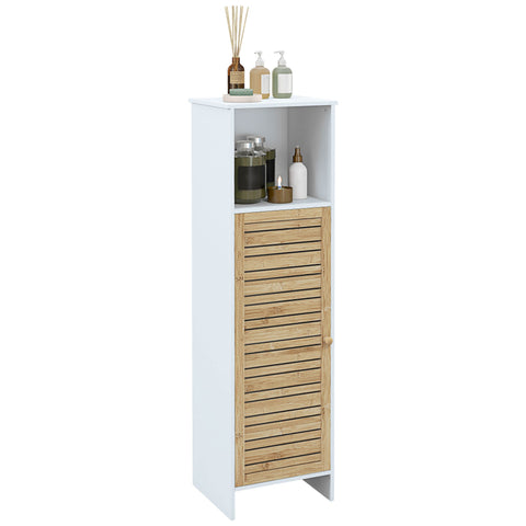 Rootz Bathroom Cabinet - White Storage Unit - Organizer - Ventilated Design - 35 x 30 x 120 cm