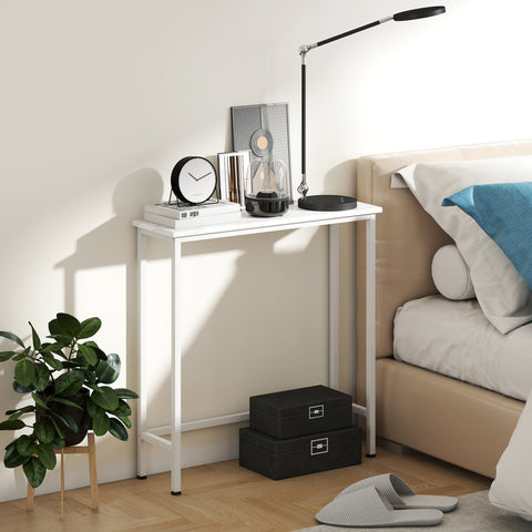 Rootz Console Table - Narrow Hallway Table - Slim Corridor Table - Adjustable Foot Pads - 75cm x 24cm x 76cm - White