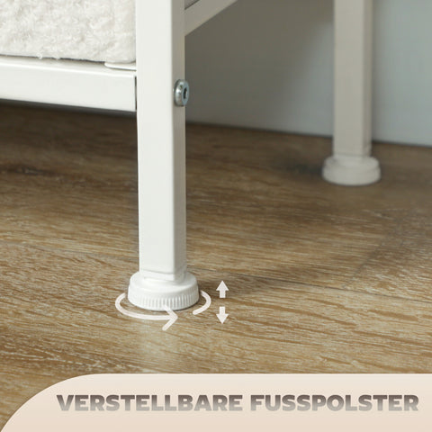 Rootz Fabric Dresser - Storage Chest - 9 Drawer Organizer - Versatile and Elegant - 99cm x 30.5cm x 28cm - Cream White