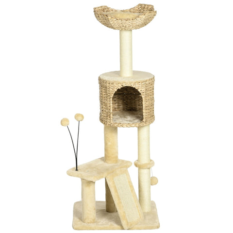 Rootz Cat Tree Tower - Scratching Post - Climbing Frame - Cat Condo - Sisal Rope Posts - 45cm x 40cm x 116cm