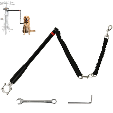 Rootz Bicycle Dog Leash - Elastic Rope - Tubular Steel - Shock-Reducing Design - 124cm Length - Keep Dogs Safe on Bike Rides