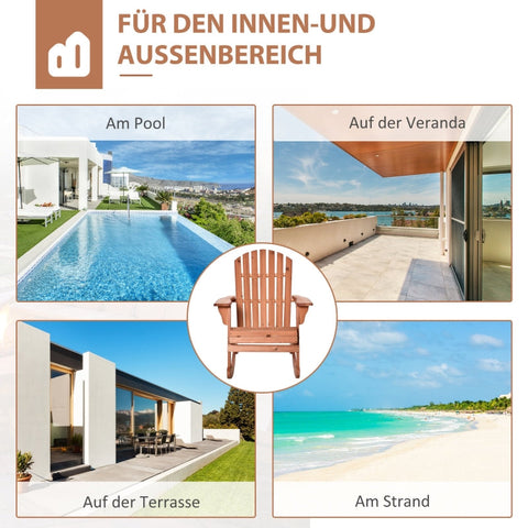 Rootz Adirondack Garden Rocking Chair - Outdoor Rocker - Patio Rocking Chair - Ultimate Comfort - Weather-Resistant - Easy Maintenance - 77cm x 94cm x 97cm - Fir Wood