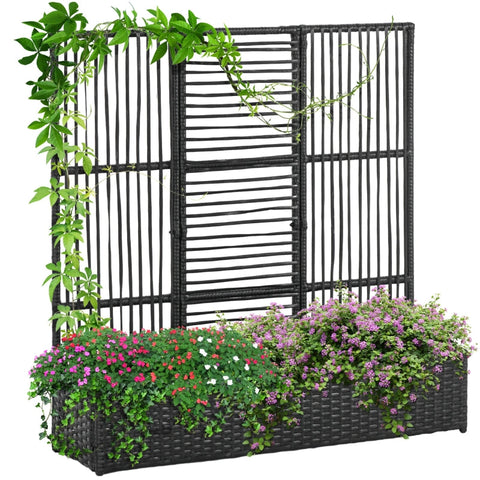 Rootz Plant Pot - Flower Box - Planter with Trellis - Weatherproof PE Resin & Steel - 103cm x 103cm x 29cm - Easy Assembly - Stylish & Functional