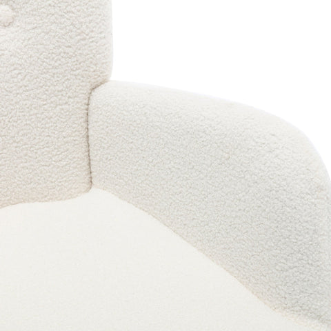 Rootz Elegant Wingback Chair - Armchair - Lounge Chair - Ultimate Comfort - 63cm x 47cm x 98cm - White