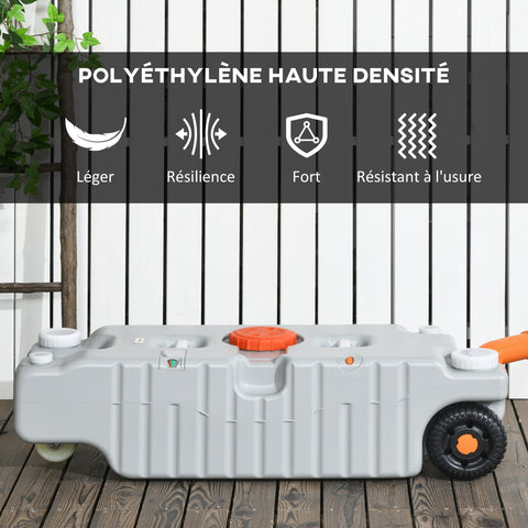 Rootz Portable 75L Water Tank - Universal Tank - Camping Reservoir - Level Indicator - 37cm x 29cm x 106cm