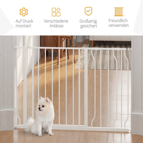 Rootz Door Guard Pet Safety Gate - Sturdy Steel - ABS Plastic - Double Locking - Adjustable 75cm to 115cm - Wall Mount - 115 x 76cm