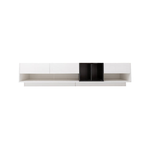 Rootz High-Gloss TV Cabinet - Media Console - Entertainment Unit - Ample Storage - 190L x 40W x 42H cm