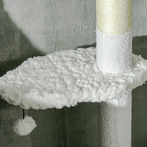 Rootz Ceiling-High Scratching Post - Adjustable Cat Tree - Climbing Tower - Protects Furniture - Multiple Platforms - 48W x 32D x 225-255H cm