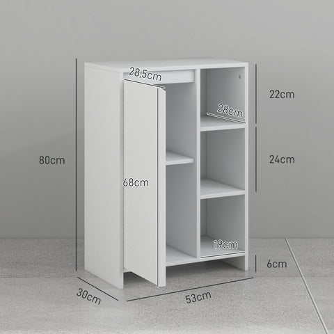 Rootz Bathroom Cabinet - Storage Cabinet - Organizer - Adjustable Shelf - 53 x 30 x 80 cm - Optimize Small Spaces
