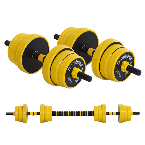 Rootz Adjustable Dumbbells & Barbell Set - Strength Training Weights - Muscle Lifting Equipment - 20kg Set - Dumbbell Ø 3.5 x 46.5 cm