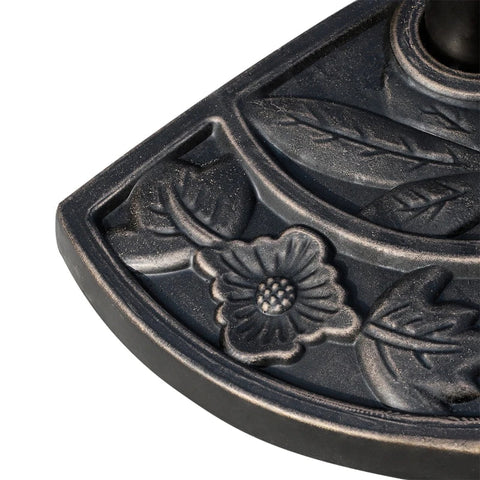 Rootz Parasol Stand - Umbrella Stand - Sunshade Marble Stand - Half Round Resin + Stainless Steel - Bronze - 50 x 31 x 32 cm