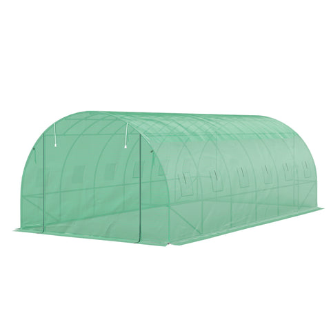 Rootz Poly Tunnel Greenhouse - Walk-in Tent - Growing House - Expand Cultivation Season - 600cm x 300cm x 197cm