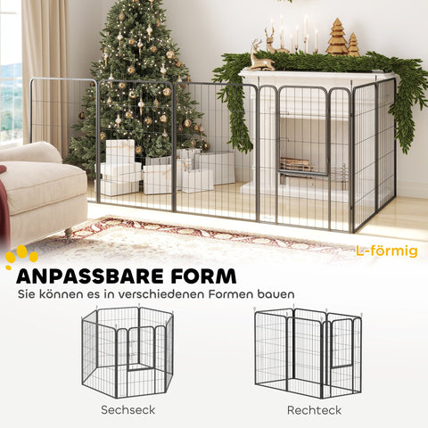 Rootz Dog Playpen - Puppy Enclosure - Pet Fence - Robust & Foldable - 136cm x 68cm x 100cm