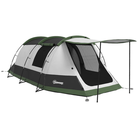Rootz Family Camping Tent - Waterproof Tent - Tunnel Tent - Easy Setup - 370cm x 230cm x 130cm
