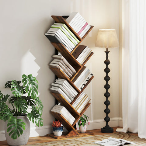 Rootz Bookshelf Standregal - Narrow Shelf - Office Storage - Space Saving - 50cm x 24cm x 136cm