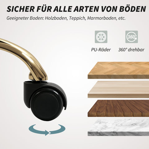 Rootz Upholstered Office Chair - Linen-Look Desk Chair - Height Adjustable - Comfort Seating - 54x52x73-81cm