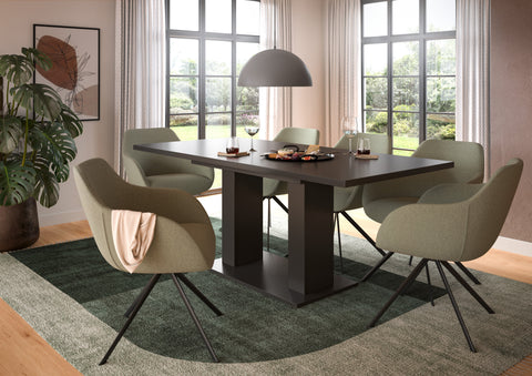 Rootz Extendable Dining Table - Expandable Table - Grey Imitation - Easy Cleaning - 150-190cm x 76cm x 80cm