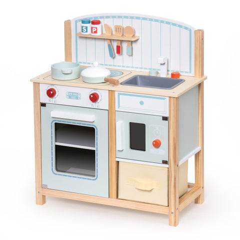 Rootz Wooden Kitchen Playset - Kids Cooking Set - Pretend Play Kitchen - Eco-Friendly - Non-Toxic - Imagination Booster - 76 x 38 x 102 cm
