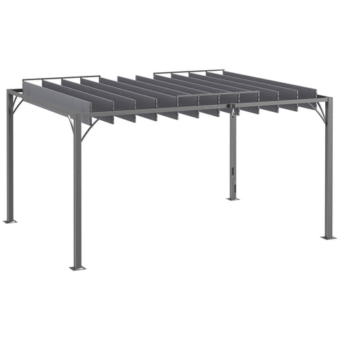 Rootz Bioclimatic Pergola 4x3m - Outdoor Shade - Adjustable Lamellae - UV 50+ Protection - Aluminum - 3.9m x 2.95m x 2.13m