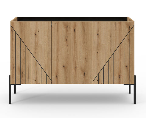 Rootz Sideboard - Storage Cabinet -Brown and Black - Easy-Care Surfaces - 120cm x 81cm x 40cm
