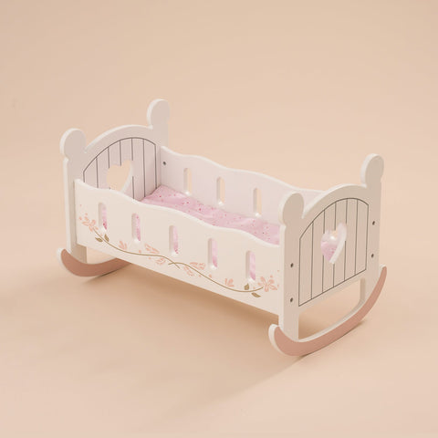 Rootz Baby Wooden Doll Crib - Doll Bed - Doll Cradle - Safety Material - Easy to Assemble - Cute Design - 53.5 x 34 x 32 cm