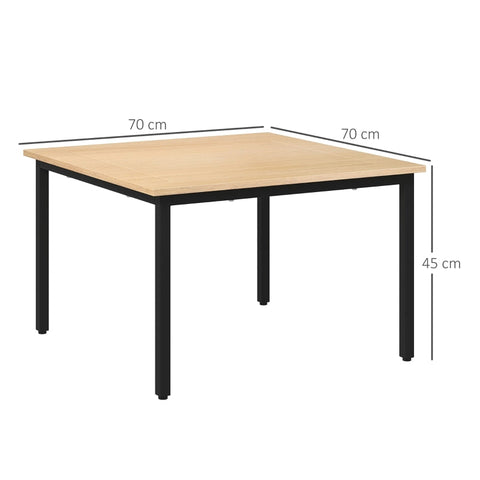 Rootz Retro Coffee Table - Elegant Side Table - Stylish Living Room Table - Natural Fir Wood & Iron - 70cm x 70cm x 45cm - Strong Support - Generous Table Top - Floor Protection