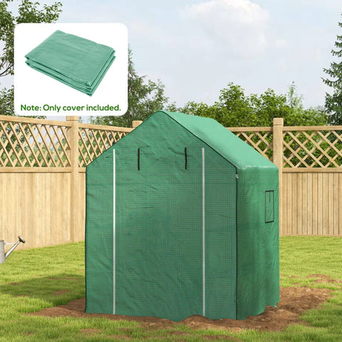 Rootz Greenhouse - Cold Frame Greenhouse - Film Greenhouse - Roll Up Doors - UV-resistant - Green - 140cm x 143cm x 190cm