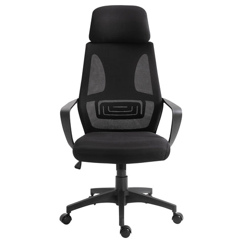 Rootz Office Chair - Desk Chair - Ergonomic Chair - Lumbar Support - Height Adjustable - Black - 64cm x 55cm x 116-126cm