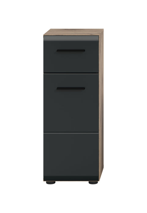 Rootz Freestanding Cabinet - Storage Unit - Organizer - Durable MDF Front - 30x80x30 cm - Black and Brown