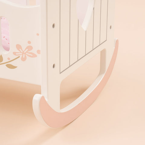 Rootz Baby Wooden Doll Crib - Doll Bed - Doll Cradle - Safety Material - Easy to Assemble - Cute Design - 53.5 x 34 x 32 cm