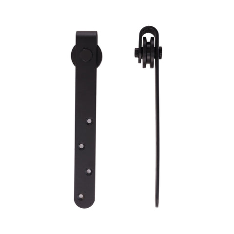 Rootz Sliding Door Kit - Glass Door System - Space-saving Solution - Carbon Steel Black - Max Width 90cm - Door Thickness 20-25mm - Load Capacity 20kg