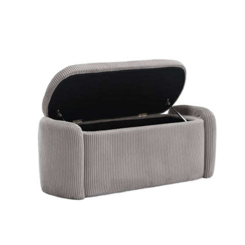 Rootz Modern Storage Stool - Minimalist Ottoman - Velvet Bench - Durable & Comfortable - 112L x 41W x 42H cm