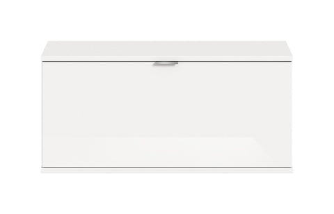 Rootz Bench/Chest of Drawers - Storage Bench - Entryway Chest - High-Gloss White - Easy Installation - 92x42x37cm