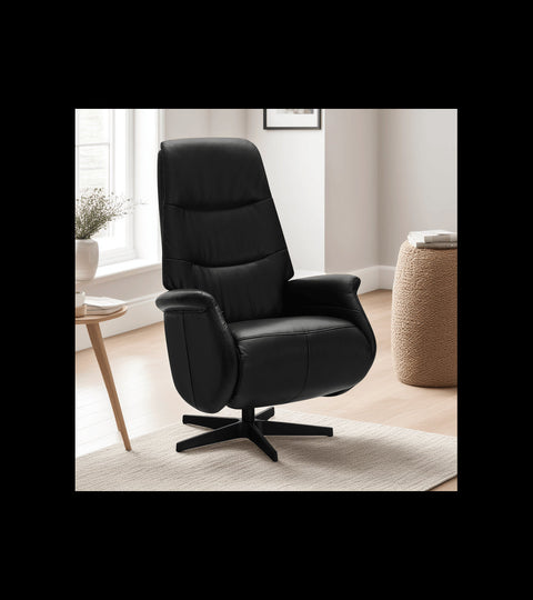 Rootz Armchair - Leather Recliner - Swivel Chair - Adjustable Comfort - Ergonomic Support - Durable Design - 79cm x 90cm x 114cm