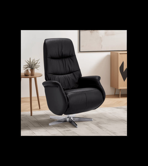 Rootz Armchair - Recliner, Swivel Chair - Leather and PVC - Comfortable, Durable, Adjustable - 90cm x 79cm x 114cm