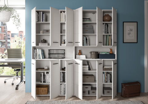 Rootz 2 Piece Bathroom Cabinet Set - Storage Units - Multi-Purpose Cabinets - Timeless Design - 180x185x30 cm