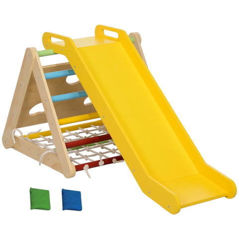 Rootz 4-in-1 Pikler Climbing Frame Set - Indoor Playground - Adventure Playset - Pine Wood - 119cm x 63cm x 61cm