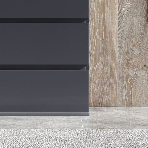 Rootz Chest of Drawers - Dresser - 5 Drawer Cabinet - Large Storage Space - 53cm x 33cm x 100cm - Modern High-Gloss Finish