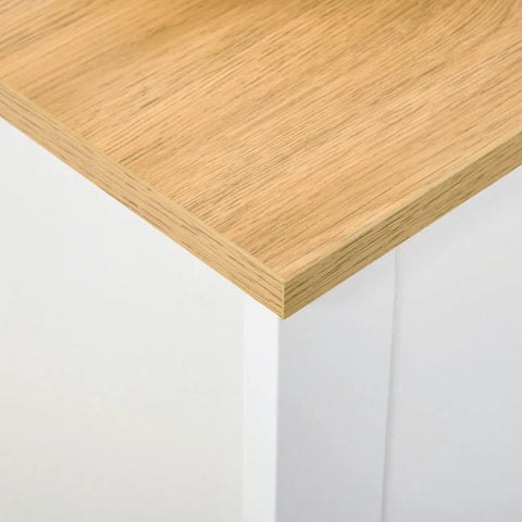 Rootz Shoe Cabinet - Shoe Rack - Shoe Storage - 2 Compartments - 12 Pairs Of Shoes - Chipboard - White-Natural - 72 Cm X 26 Cm X 80 Cm