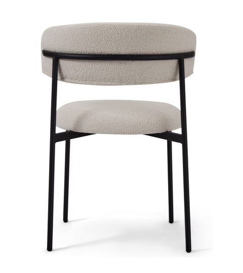 Rootz Dining Chair - Bouclé Chair - Metal Leg Chair - Comfortable, Durable, Easy Maintenance - 55cm x 55cm x 70cm