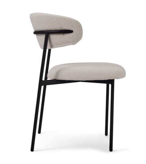 Rootz Dining Chair - Bouclé Chair - Metal Leg Chair - Comfortable, Durable, Easy Maintenance - 55cm x 55cm x 70cm