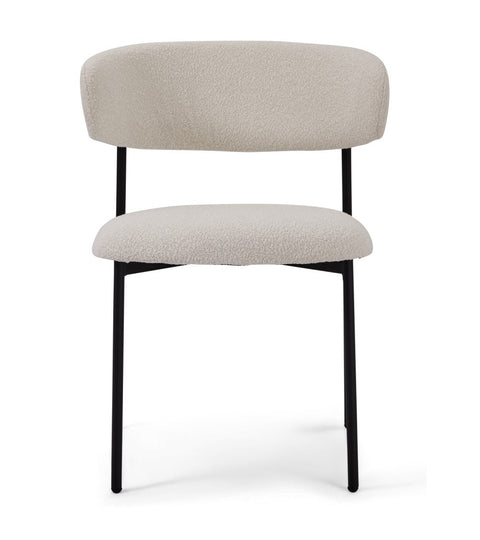 Rootz Dining Chair - Bouclé Chair - Metal Leg Chair - Comfortable, Durable, Easy Maintenance - 55cm x 55cm x 70cm