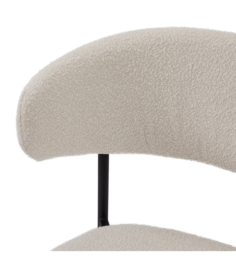 Rootz Dining Chair - Bouclé Chair - Metal Leg Chair - Comfortable, Durable, Easy Maintenance - 55cm x 55cm x 70cm