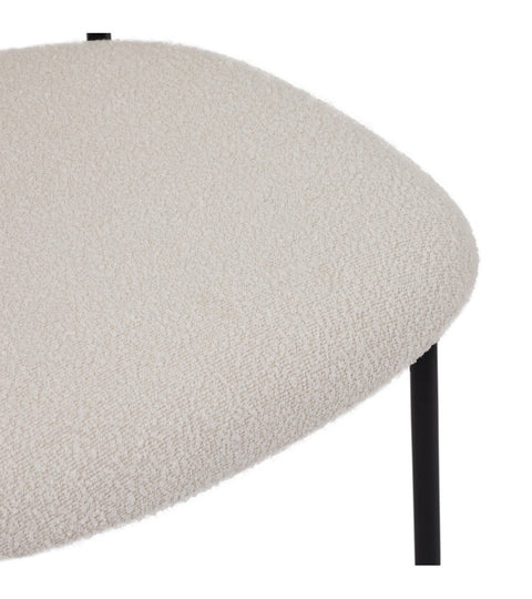 Rootz Dining Chair - Bouclé Chair - Metal Leg Chair - Comfortable, Durable, Easy Maintenance - 55cm x 55cm x 70cm
