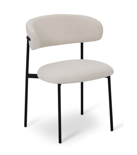 Rootz Dining Chair - Bouclé Chair - Metal Leg Chair - Comfortable, Durable, Easy Maintenance - 55cm x 55cm x 70cm