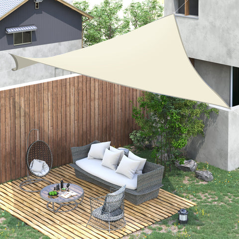 Rootz Rectangular Shade Sail - UV Shade Canopy - Sun Protection Awning - UV Protection - 6m x 4m - High Density Polyester 160gsm Cream