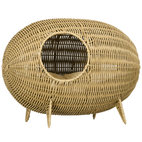 Rootz Elevated Cat Bed - Cozy Basket - Cat Cave - Great Comfort - 55L x 36W x 42H cm Pillow Included