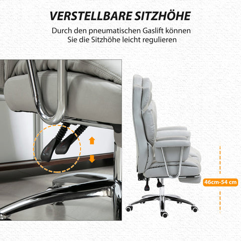 Rootz Ergonomic Office Chair - Desk Chair - Computer Chair - Adjustable Comfort - 74L x 65W x 120-128H cm -  Grey