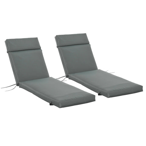 Rootz 2 Piece Set Sun Lounger Cushions - Garden Lounger Pads - Extra Thick Upholstered - High-Density Comfort - 196cm x 55cm x 8cm